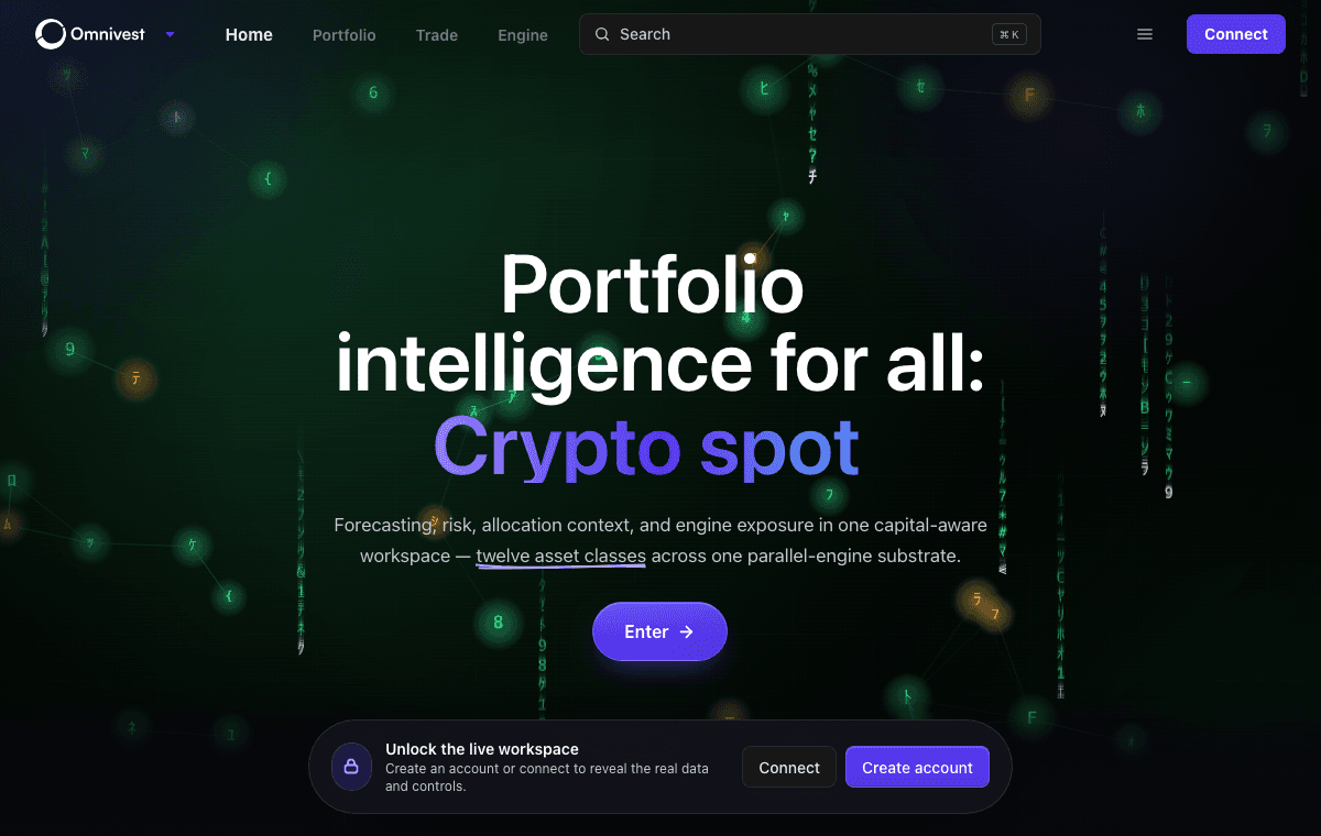 Omnivest portfolio intelligence landing page